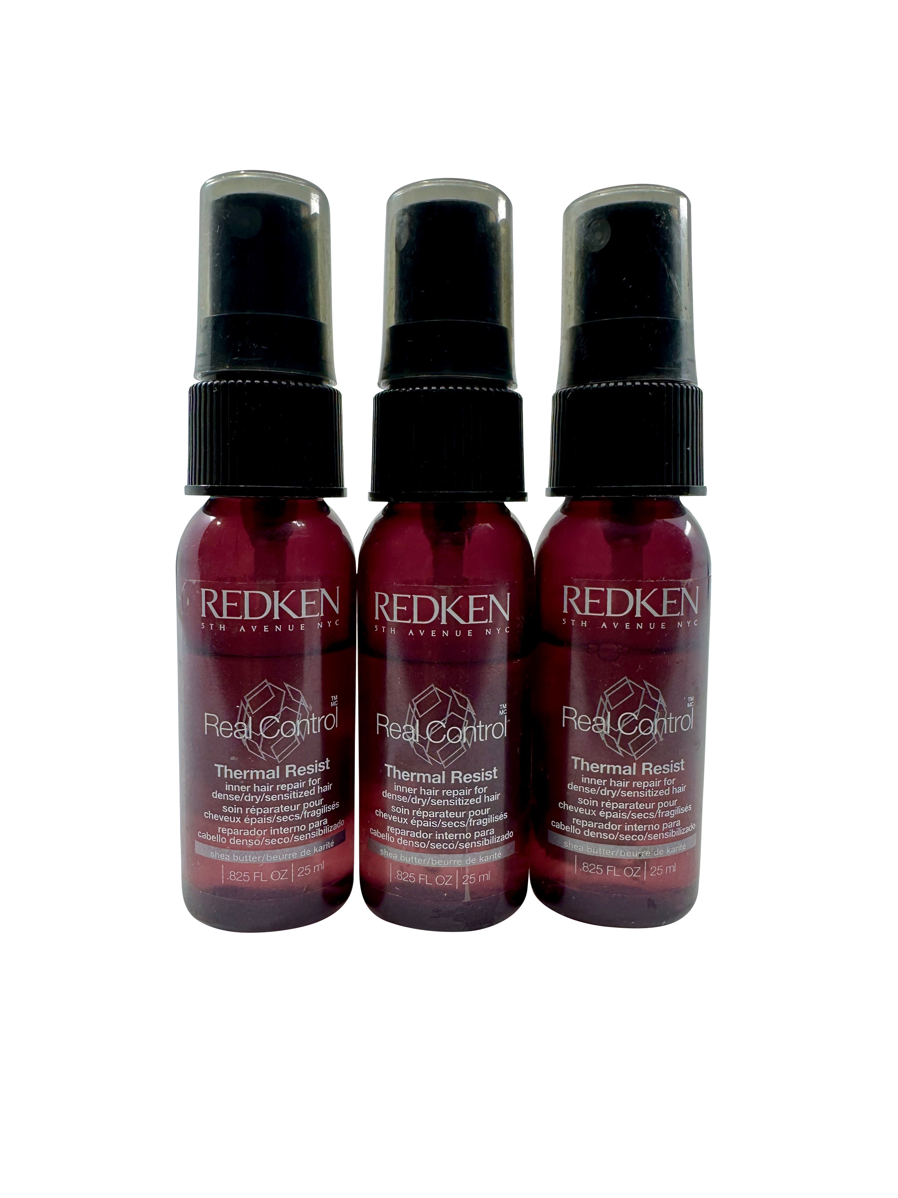 Redken Real Control Thermal Resist Dry, Damaged & Sensitized Hair .825 OZ 3 pack