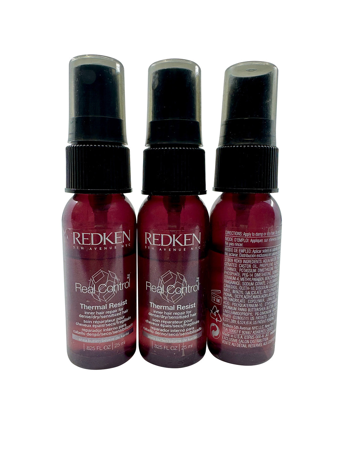 Redken Real Control Thermal Resist Dry, Damaged & Sensitized Hair .825 OZ 3 pack