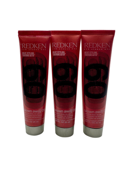 Redken Blown Away 09 Protective Blow Dry Gel .825 OZ Set of 3