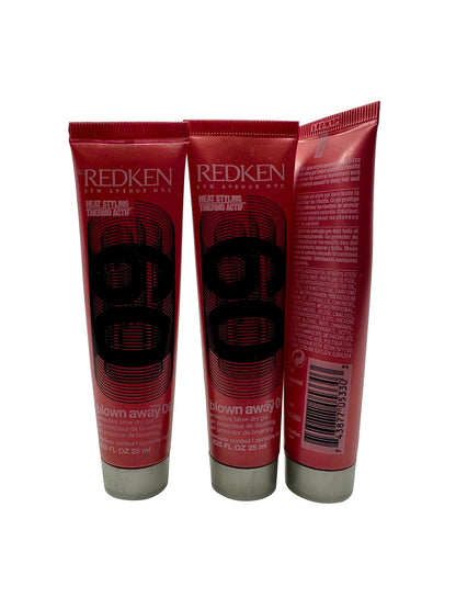 Redken Blown Away 09 Protective Blow Dry Gel .825 OZ Set of 3