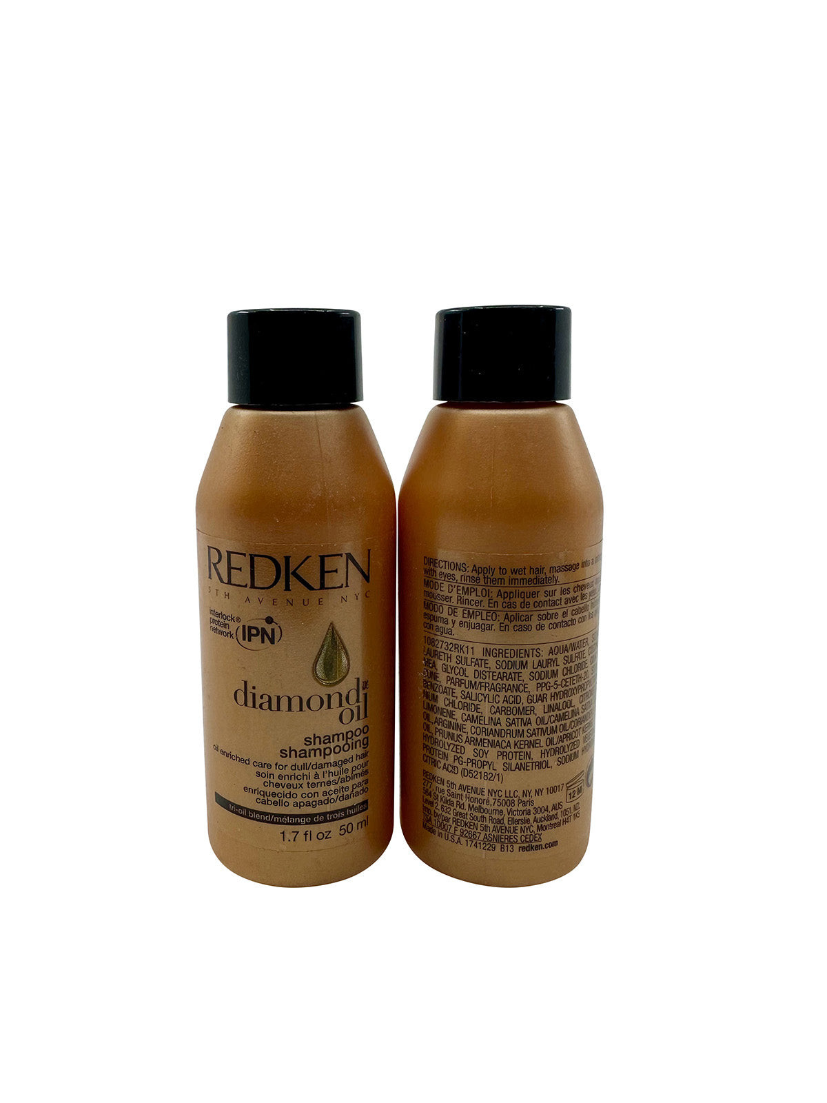 Redken Diamond Oil Shampoo Dull & Damaged Hair 1.7 OZ Set of 2