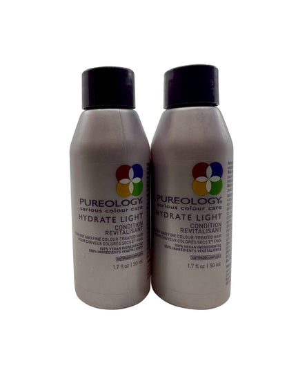 Pureology Hydrate Light Conditioner Dry & Fine Color Treated Hair 1.7 OZ 2 pack