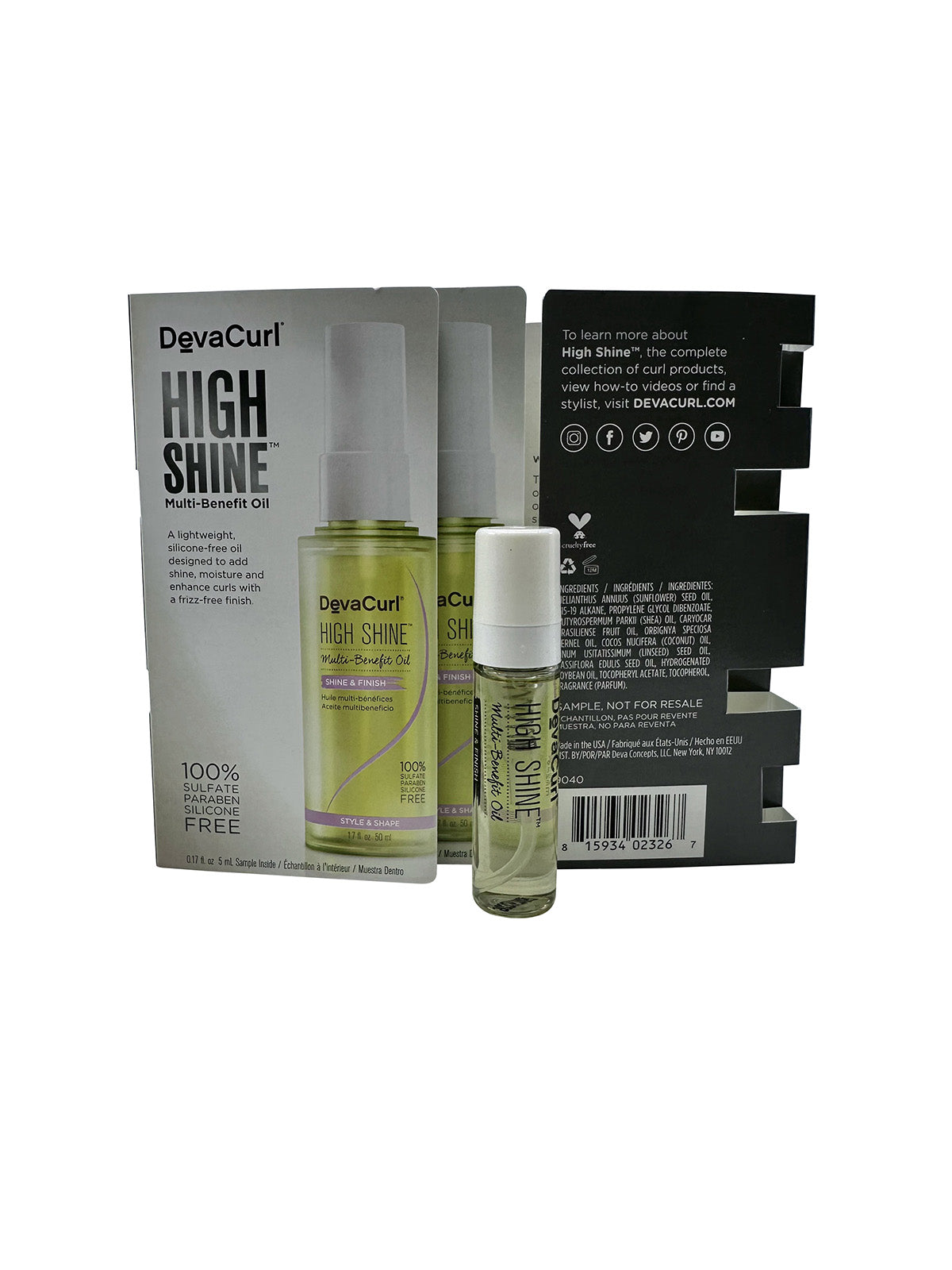 DevaCurl High Shine Multi Benefit Oil 0.17 OZ Set of 3