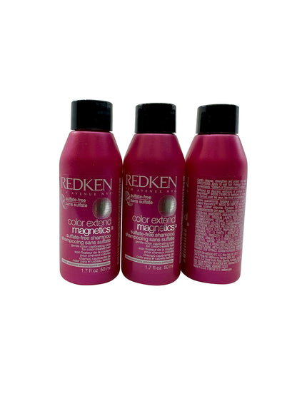 Redken Color Extend Magnetics Sulfate Free Shampoo 1.7 OZ Set of 3