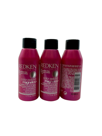 Redken Color Extend Magnetics Sulfate Free Shampoo 1.7 OZ Set of 3