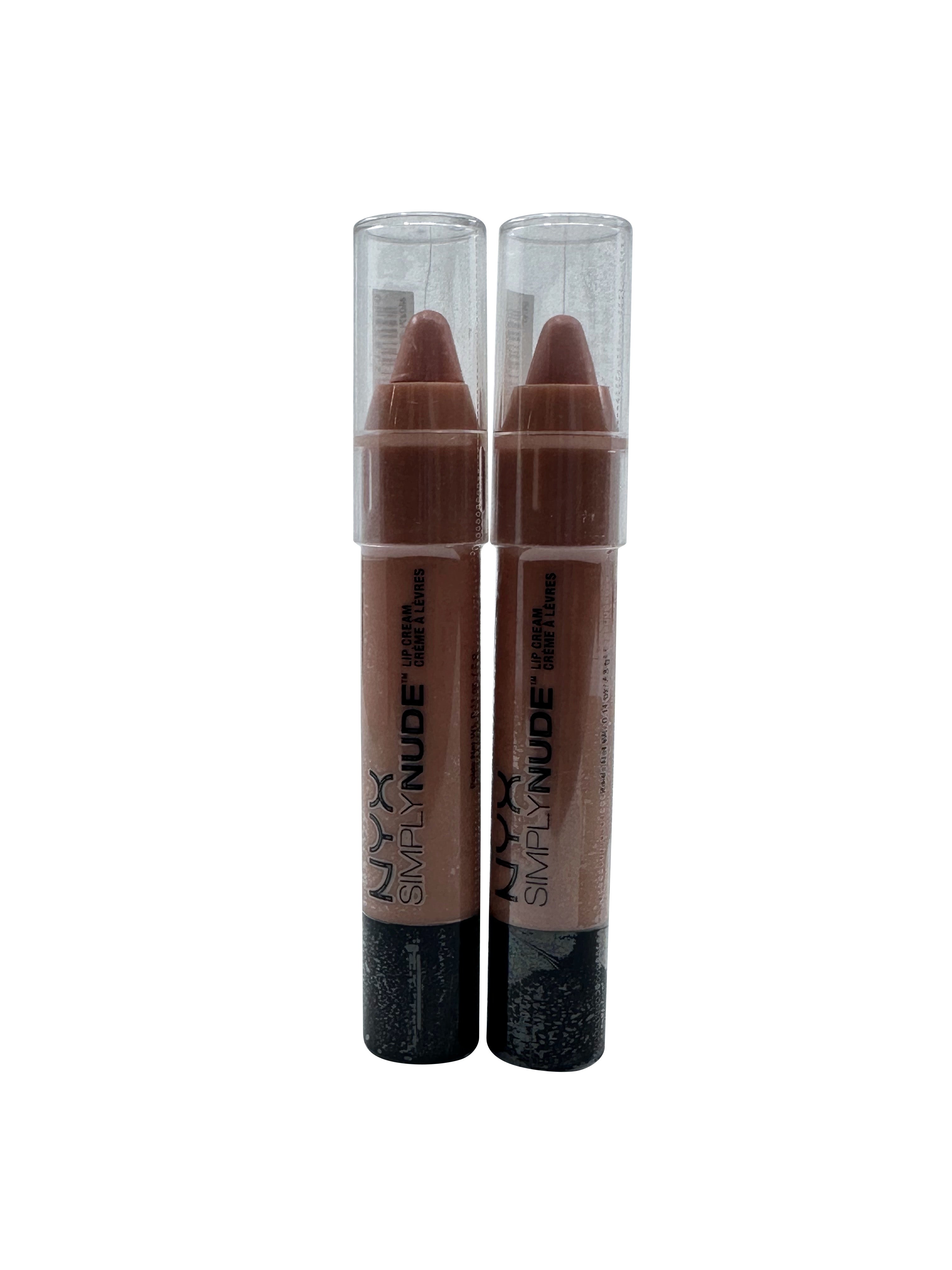 NYX Simply Nude Lip Cream SN 01 Peaches 0.11 OZ Set of 2