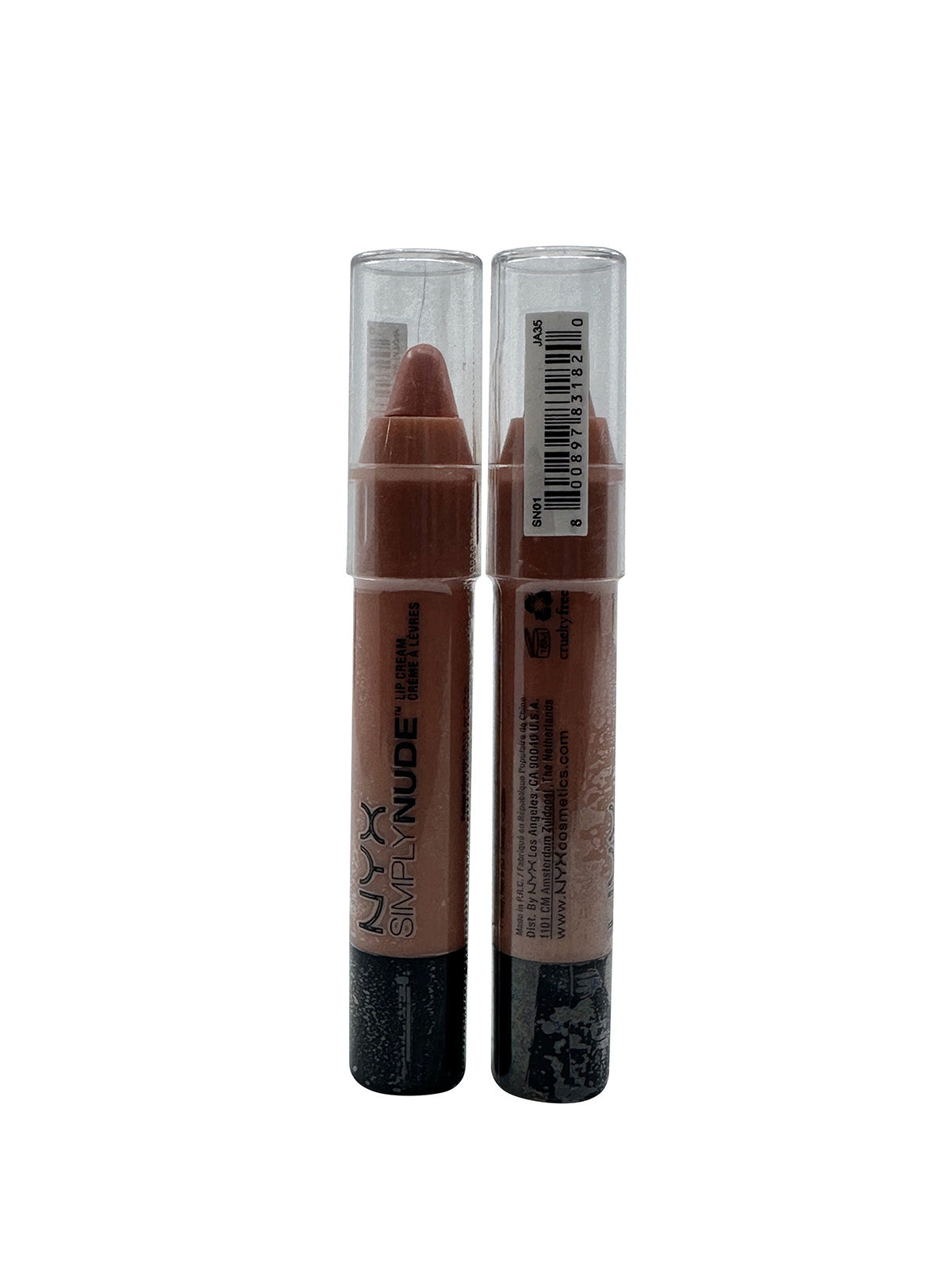 NYX Simply Nude Lip Cream SN 01 Peaches 0.11 OZ Set of 2