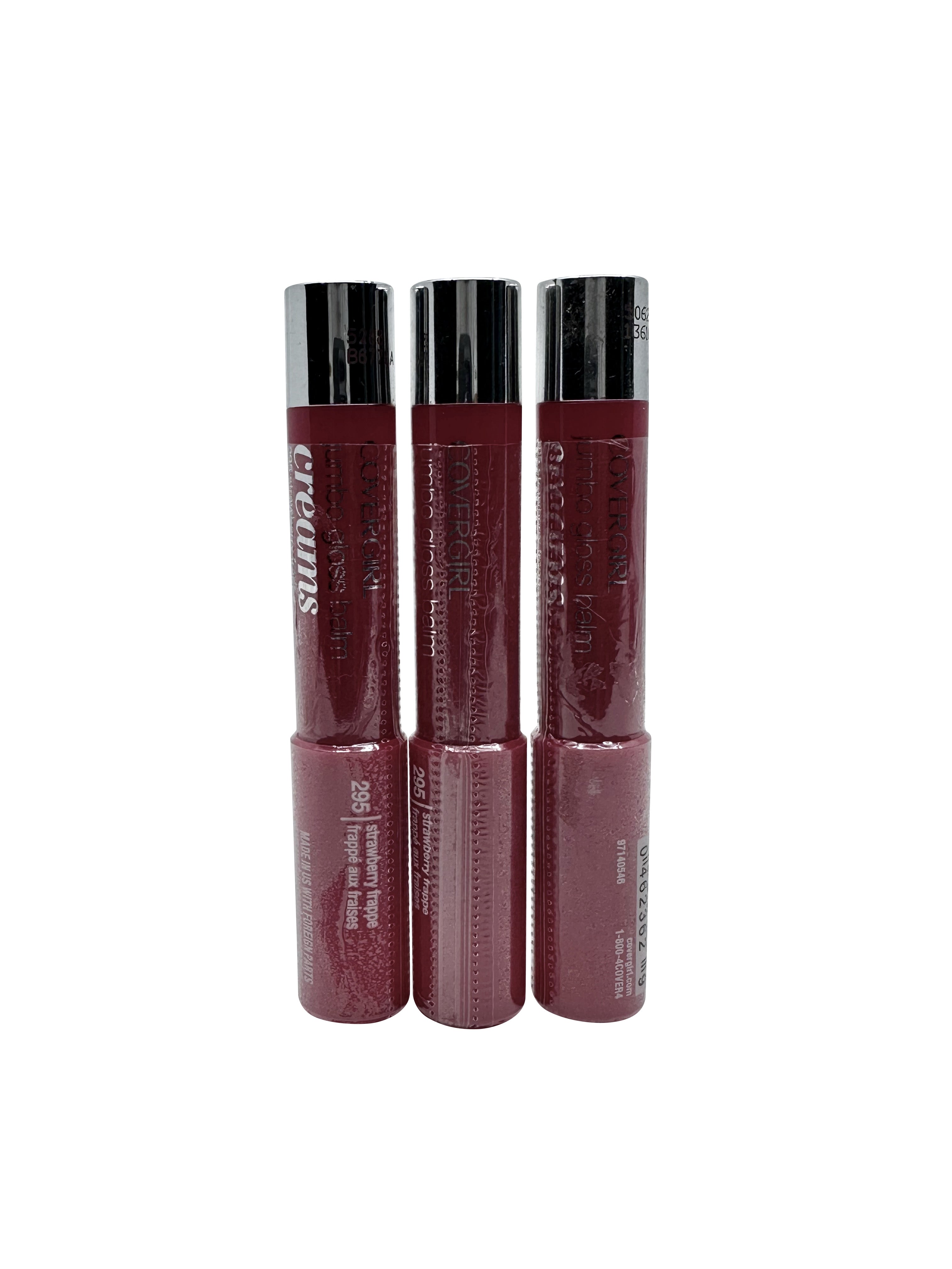 Covergirl Lip Perfection Jumbo Gloss Balm 295 Strawberry Frappe .11 OZ 3 pack