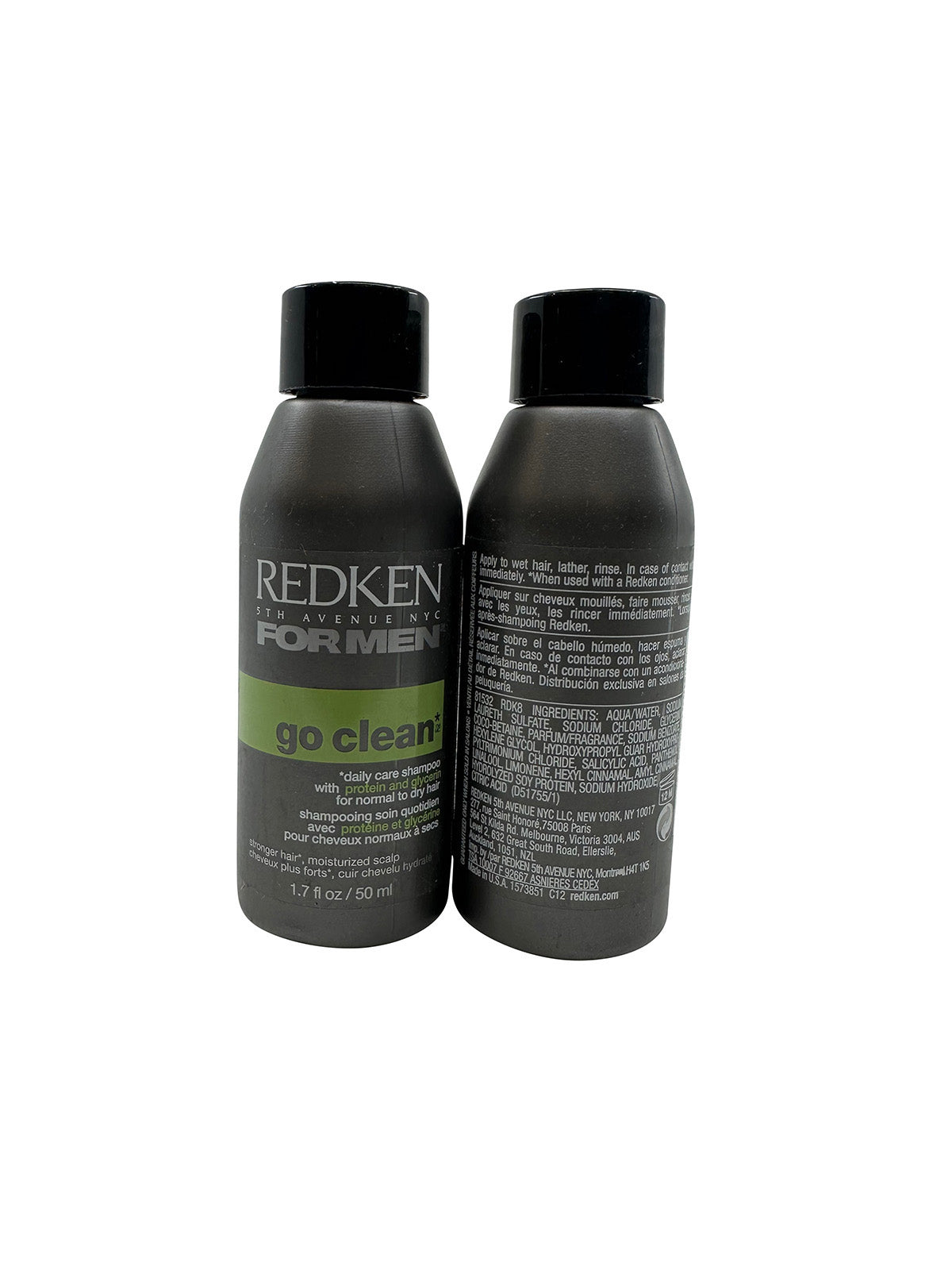 Redken For Men Go Clean Daily Care Shampoo 1.7 OZ Set of 2