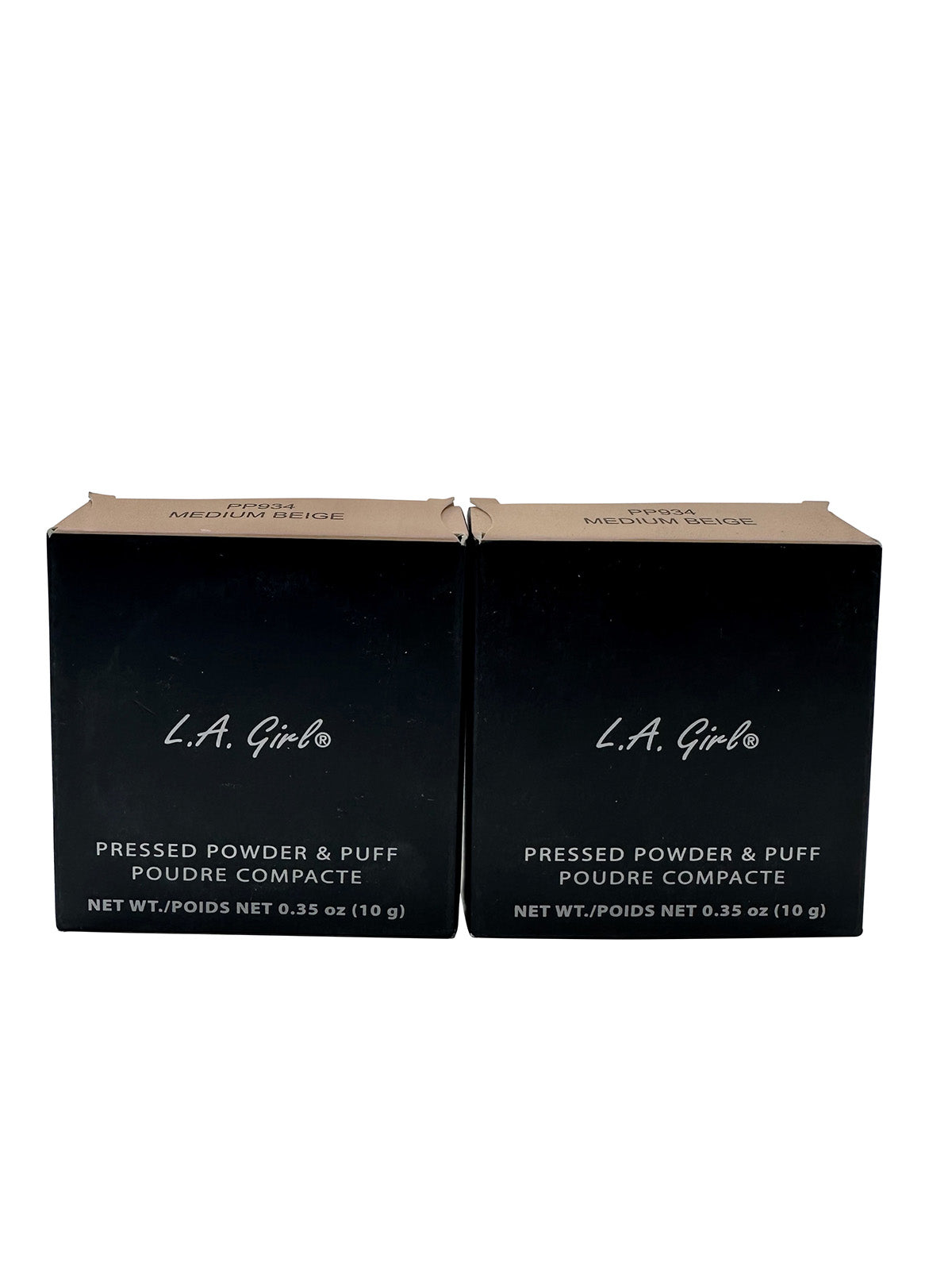 LA Girl Pressed Powder & Puff PP934 Medium Beuge 0.35 OZ Set of 2