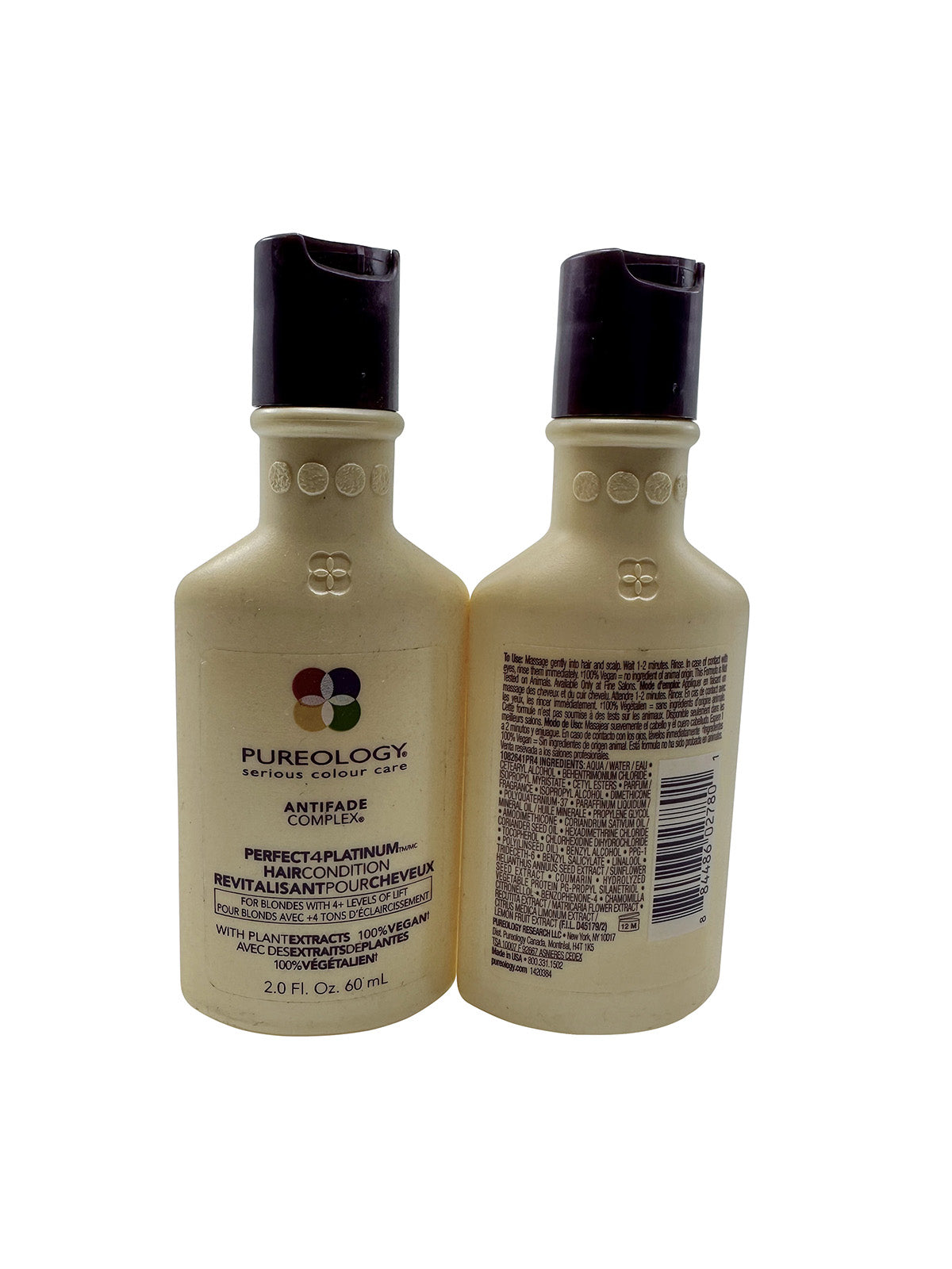 Pureology Perfect 4 Platinum Conditioner Color Treated Hair 2 OZ Set of 2