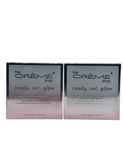 The Creme Shop Ready Set Glow Cushion Highlighter Pink Glow 0.53 OZ Set of 2