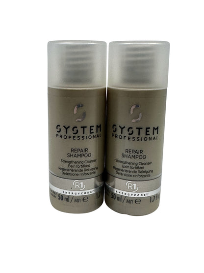 Wella System Pro Repair Shampoo Strengthening Cleanser Hair 1.7 OZ 2 pack