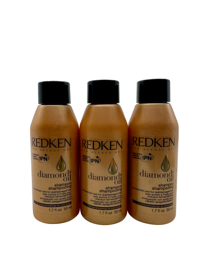 Redken Diamond Oil Shampoo Dull & Damaged Hair 1.7 OZ Set of 3