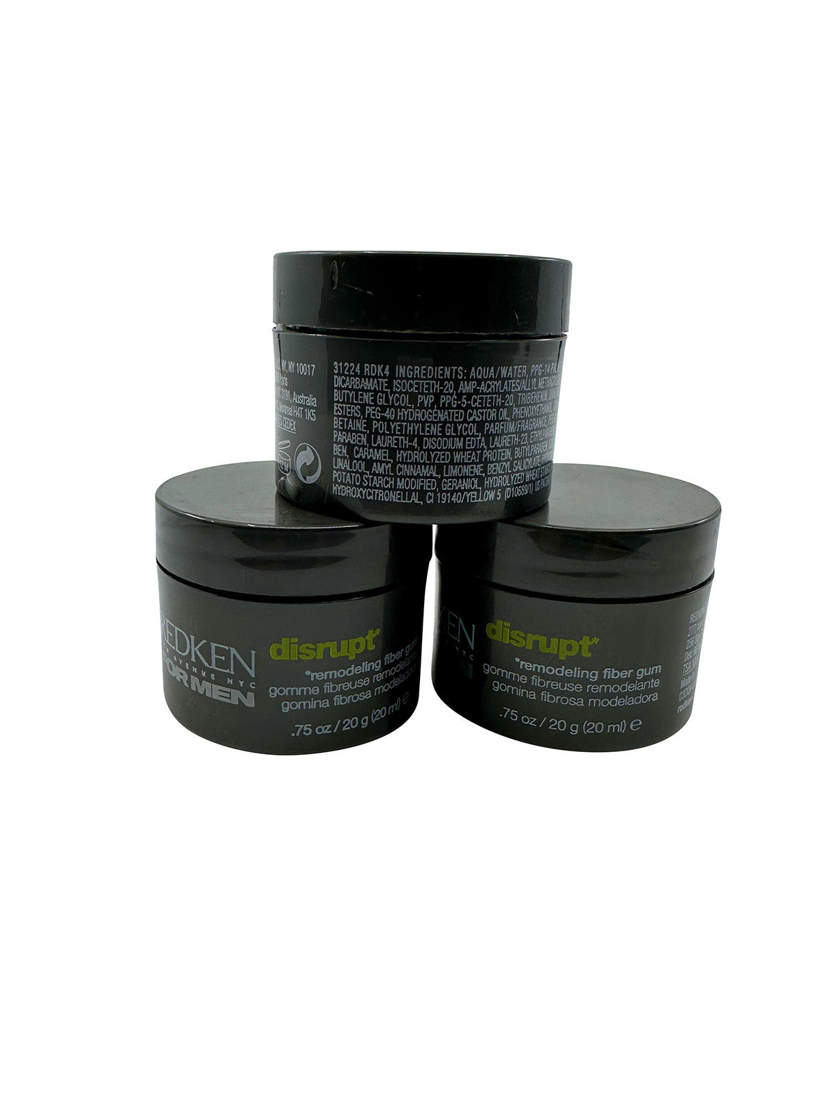 Redken for Men Disrupt Remodeling Fiber Gum .75 OZ Set of 3