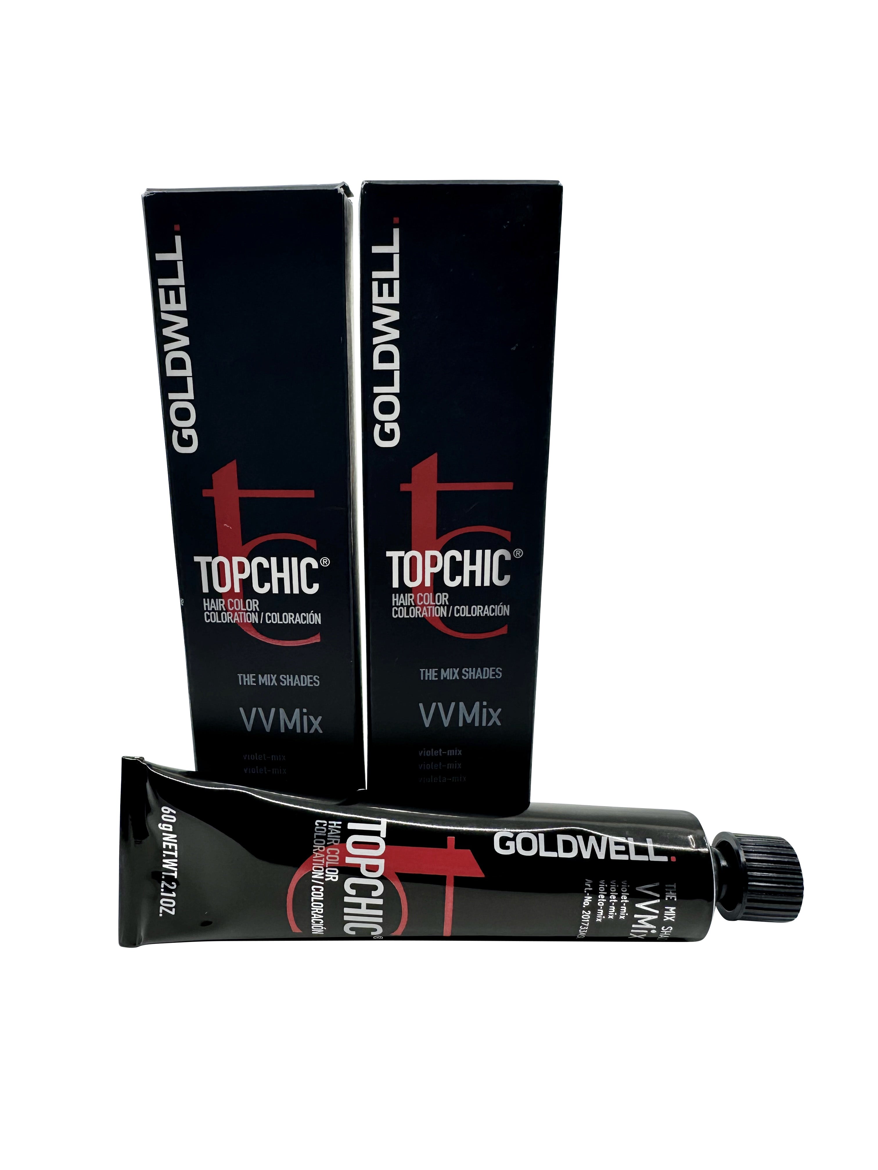 Goldwell Topchic Hair Color The Mix Shades VV Mix Violet Mix 2.1 OZ Set of 2