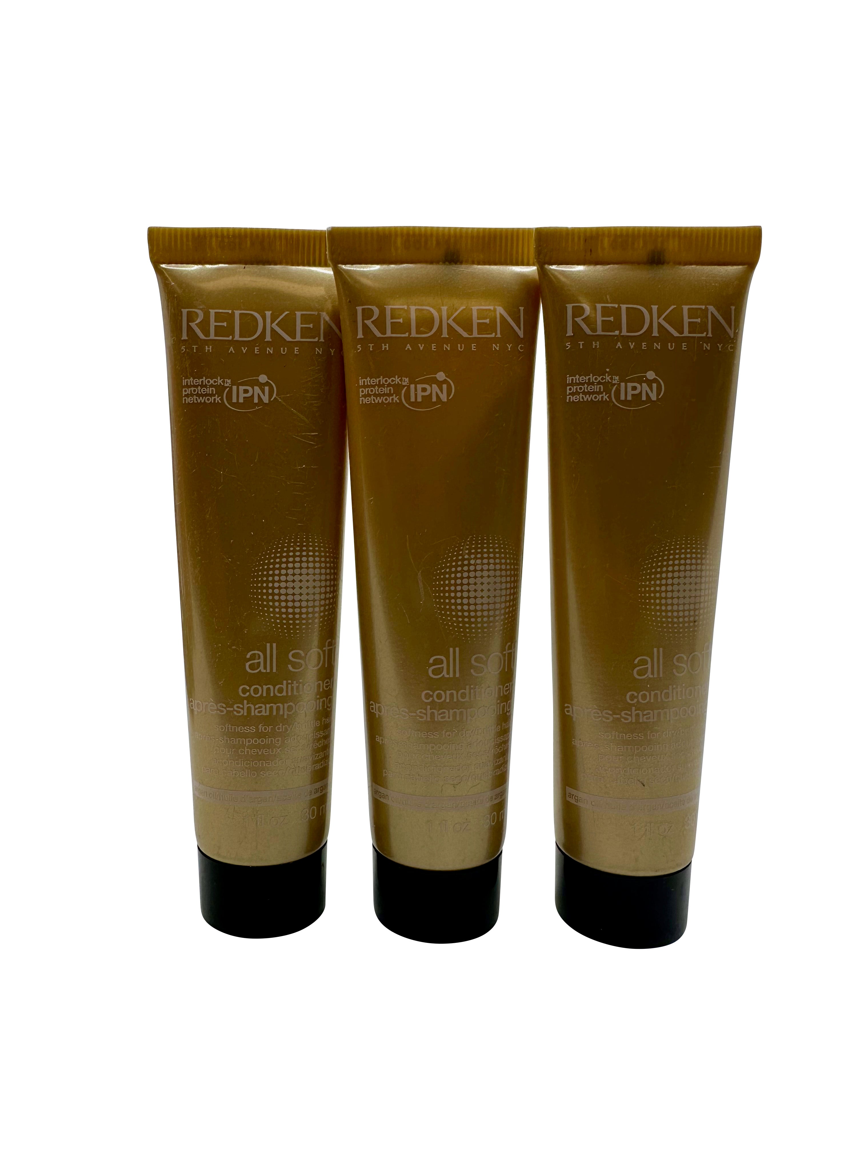 Redken All Soft Conditioner Dry & Brittle Hair 1 OZ Set of 3