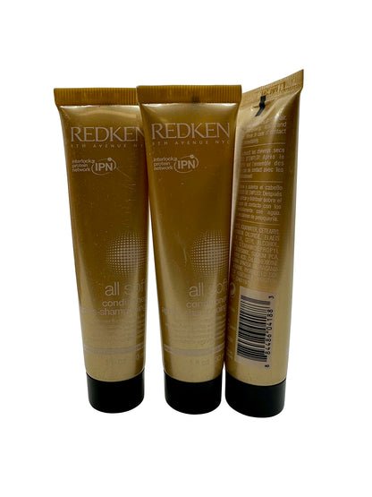 Redken All Soft Conditioner Dry & Brittle Hair 1 OZ Set of 3