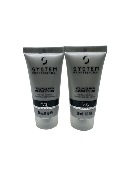 Wella System Professional Volumize Mask Fiber Reinforcer Fine Hair 1 OZ 2 pack