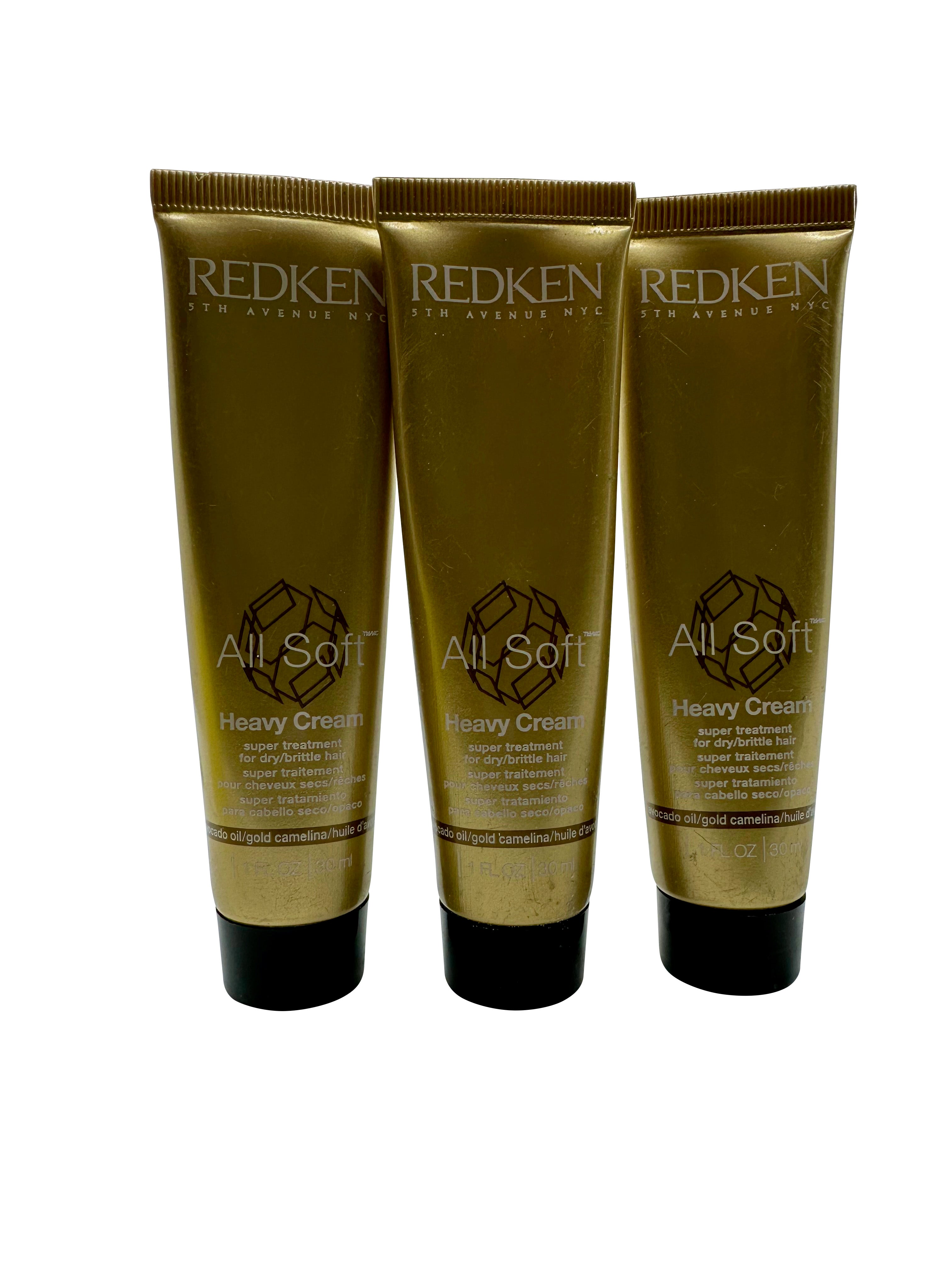 Redken All Soft Heavy Cream Super Treatment Dry & Brittle Hair 1 OZ Set of 3