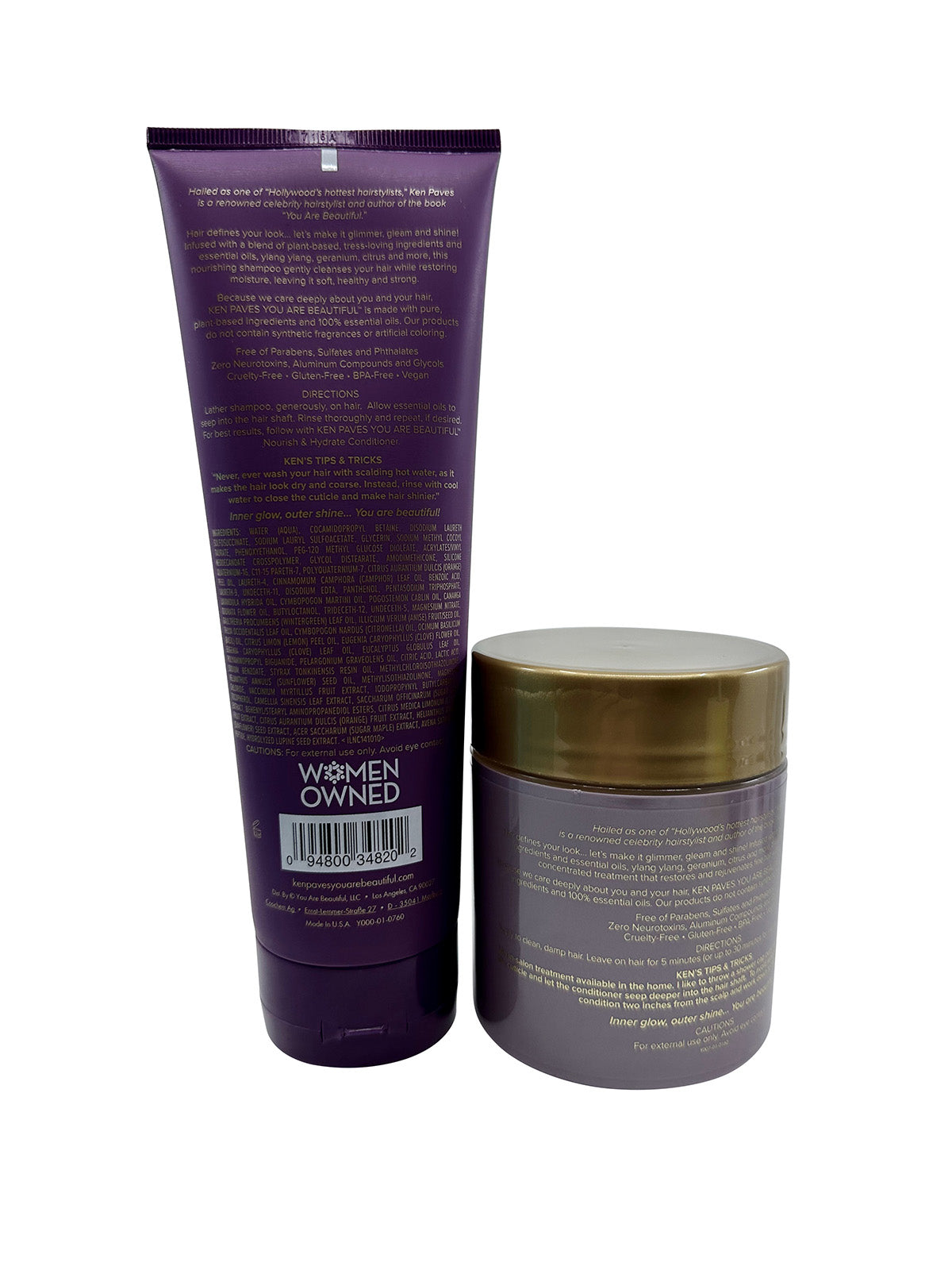 Ken Paves Nourish & Hydrate Shampoo 8.5 OZ & Fine Conditioning Mask 5.5 OZ