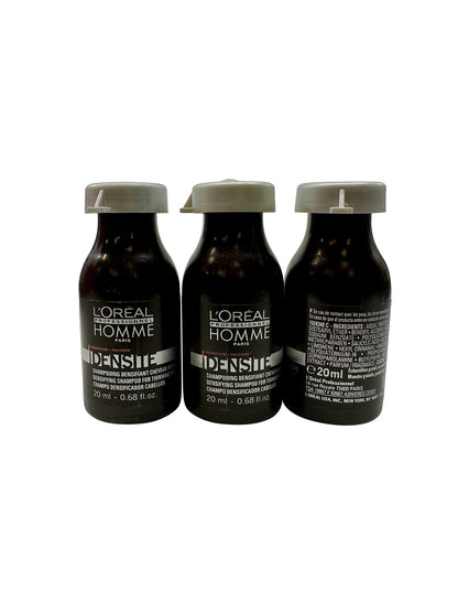 L'Oreal Homme Densite Densifying Shampoo Thinning Hair .68 OZ Set of 3