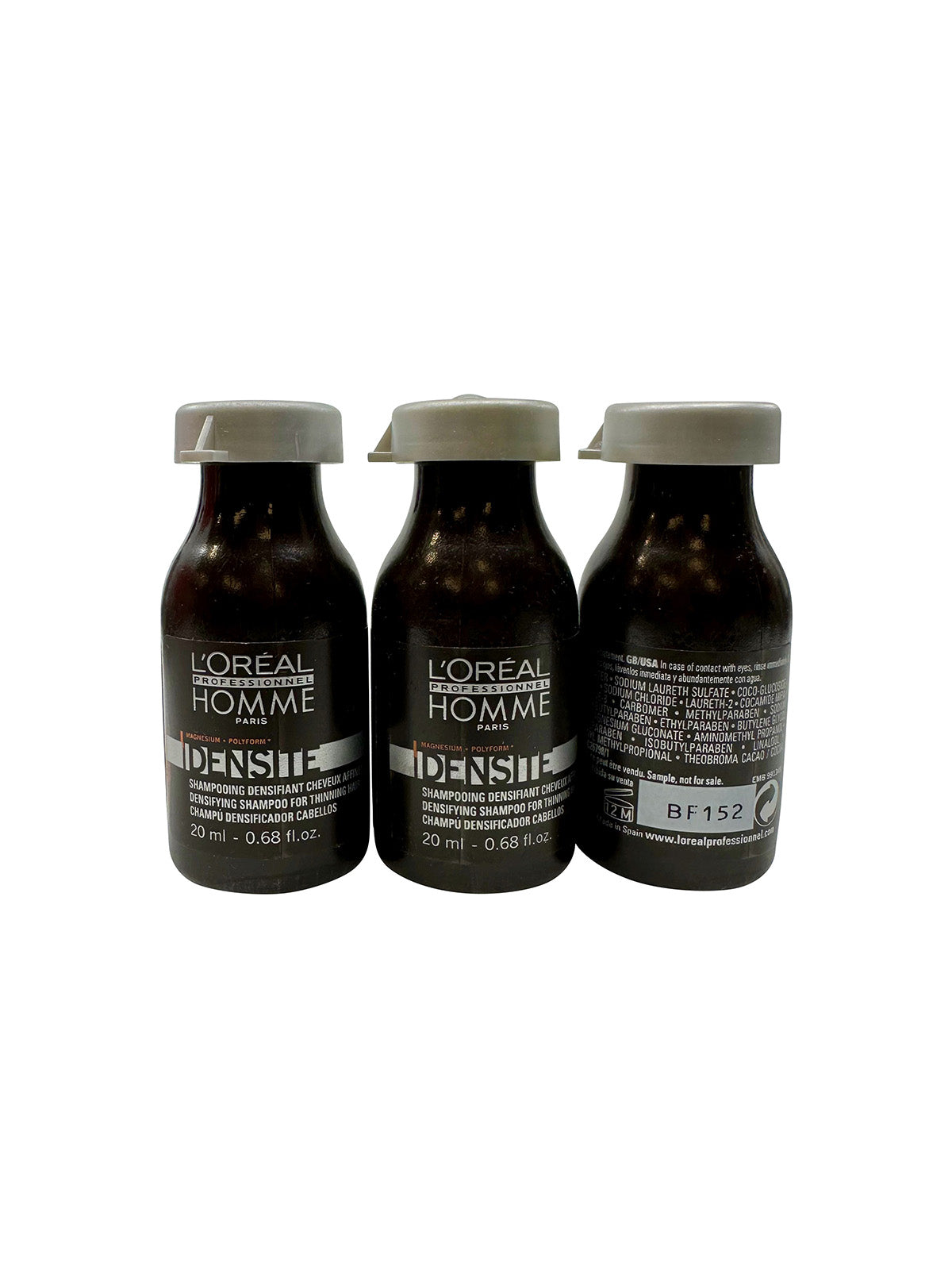 L'Oreal Homme Densite Densifying Shampoo Thinning Hair .68 OZ Set of 3