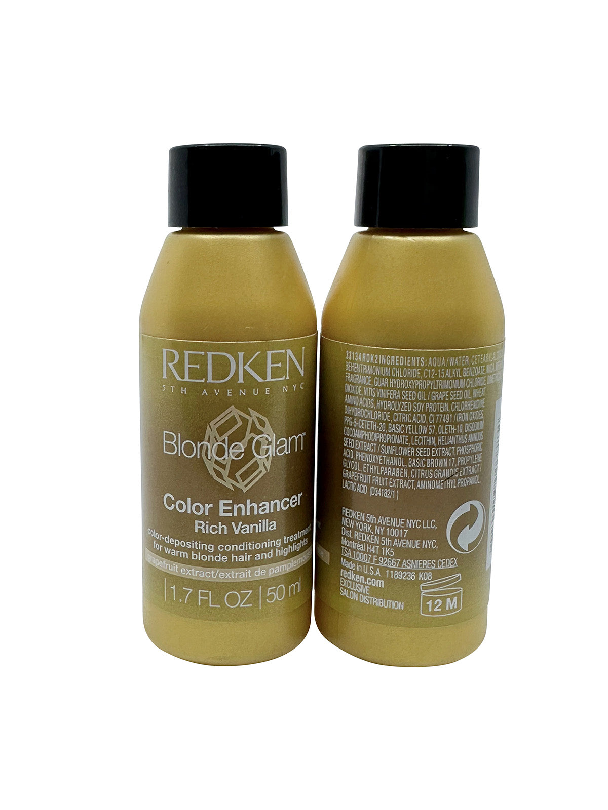 Redken Blonde Glam Color Conditioning Treatment Rich Vanilla 1.7 OZ Set of 2