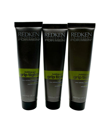 Redken for Men Grip Tight Holding Gel Medium Hold .825 OZ Set of 3