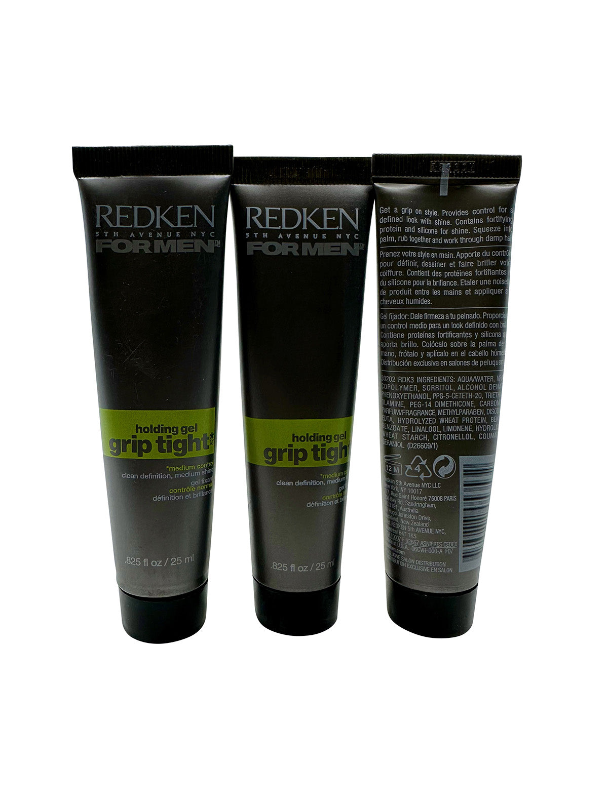 Redken for Men Grip Tight Holding Gel Medium Hold .825 OZ Set of 3