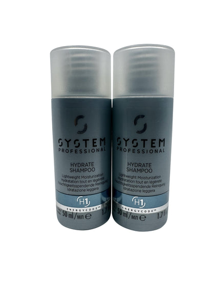 Wella System Professional Hydrate Shampoo Dry Hair 1.7 OZ Set of 2