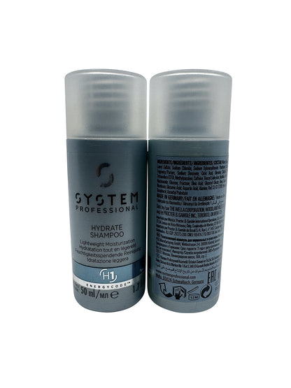 Wella System Professional Hydrate Shampoo Dry Hair 1.7 OZ Set of 2