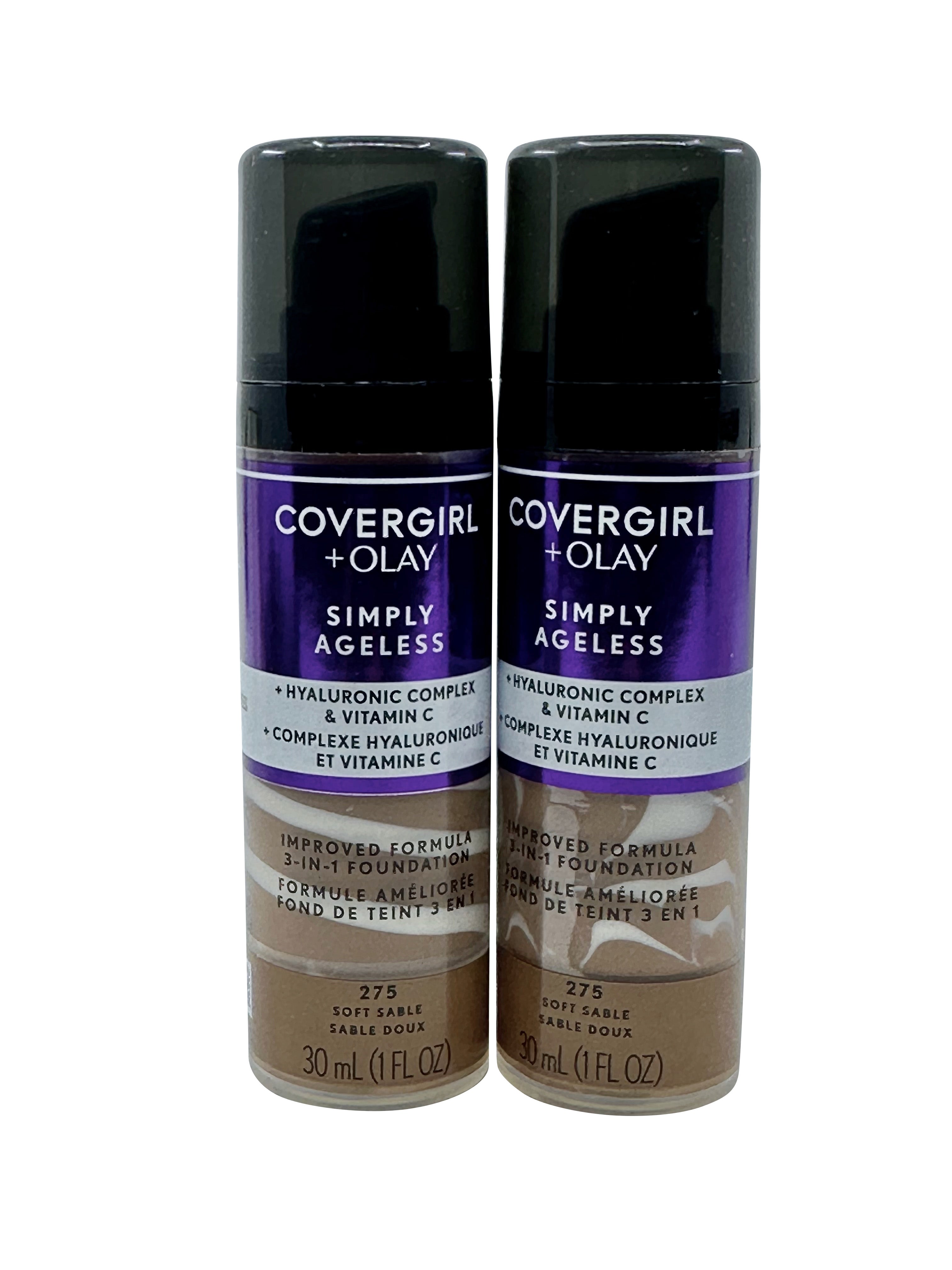 Cover Girl Simply Ageless 3 in 1 Foundation 275 Soft Sable 1 OZ Set of 2