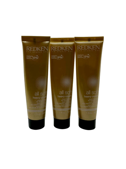 Redken All Soft Heavy Cream Super Treatment Dry & Brittle Hair 1 OZ Set of 3