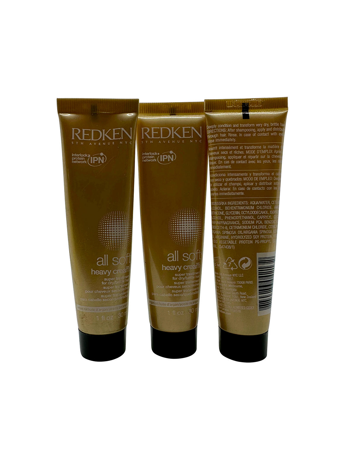 Redken All Soft Heavy Cream Super Treatment Dry & Brittle Hair 1 OZ Set of 3