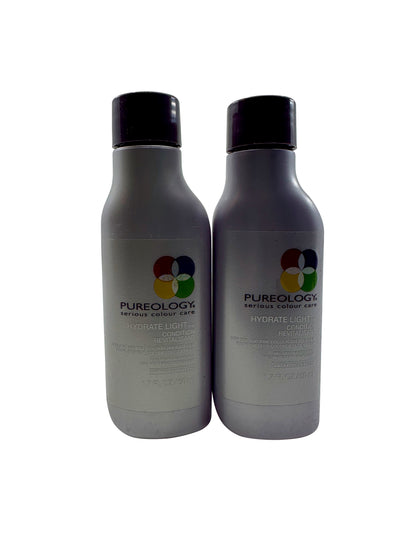 Pureology Hydrate Light Conditioner Dry & Fine Color Treated Hair 1.7 OZ 2 pack