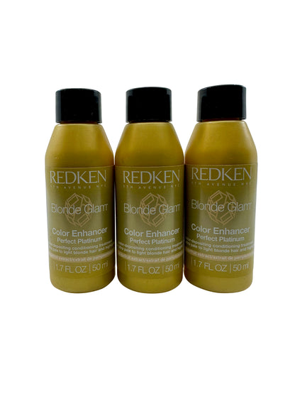 Redken Blonde Glam Color Conditioning Treatment Perfect Platinum 1.7 OZ Set of 3