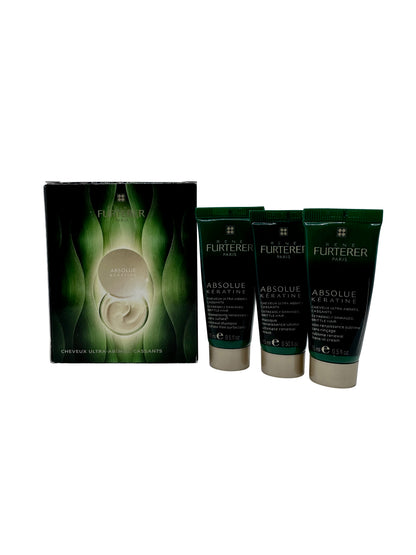 Rene Furterer Absolue Keratine Ultimate Renewal Mask Damaged Hair 0.5 OZ 3 pack