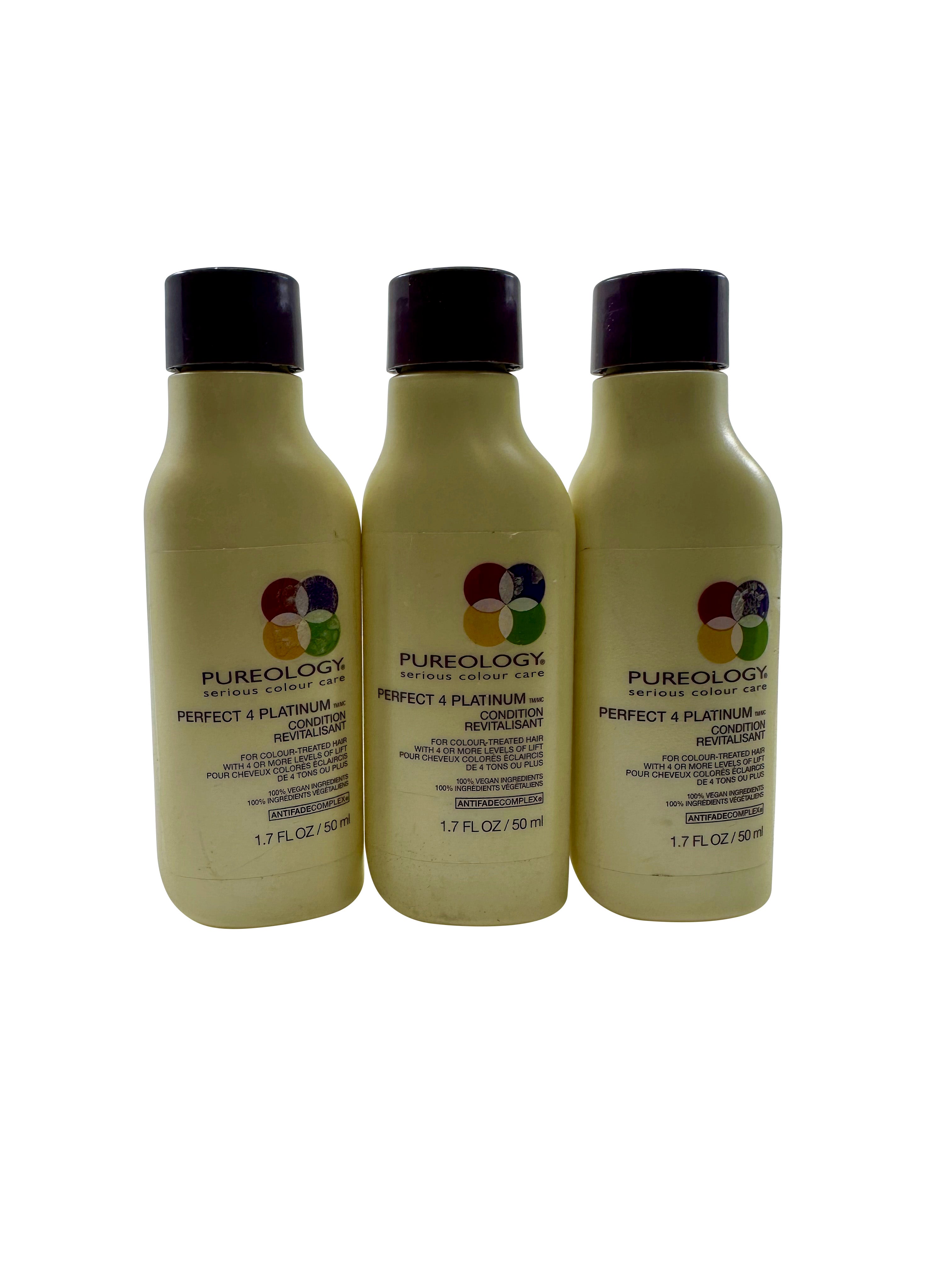 Pureology Perfect 4 Platinum Conditioner Color Treated Hair 1.7 OZ Set of 3