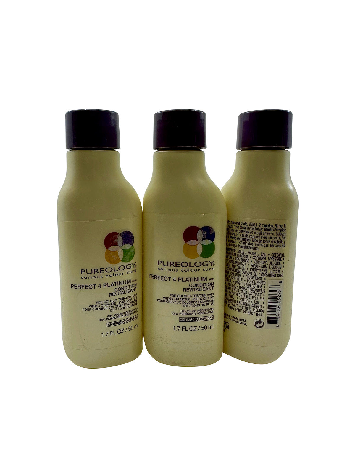 Pureology Perfect 4 Platinum Conditioner Color Treated Hair 1.7 OZ Set of 3