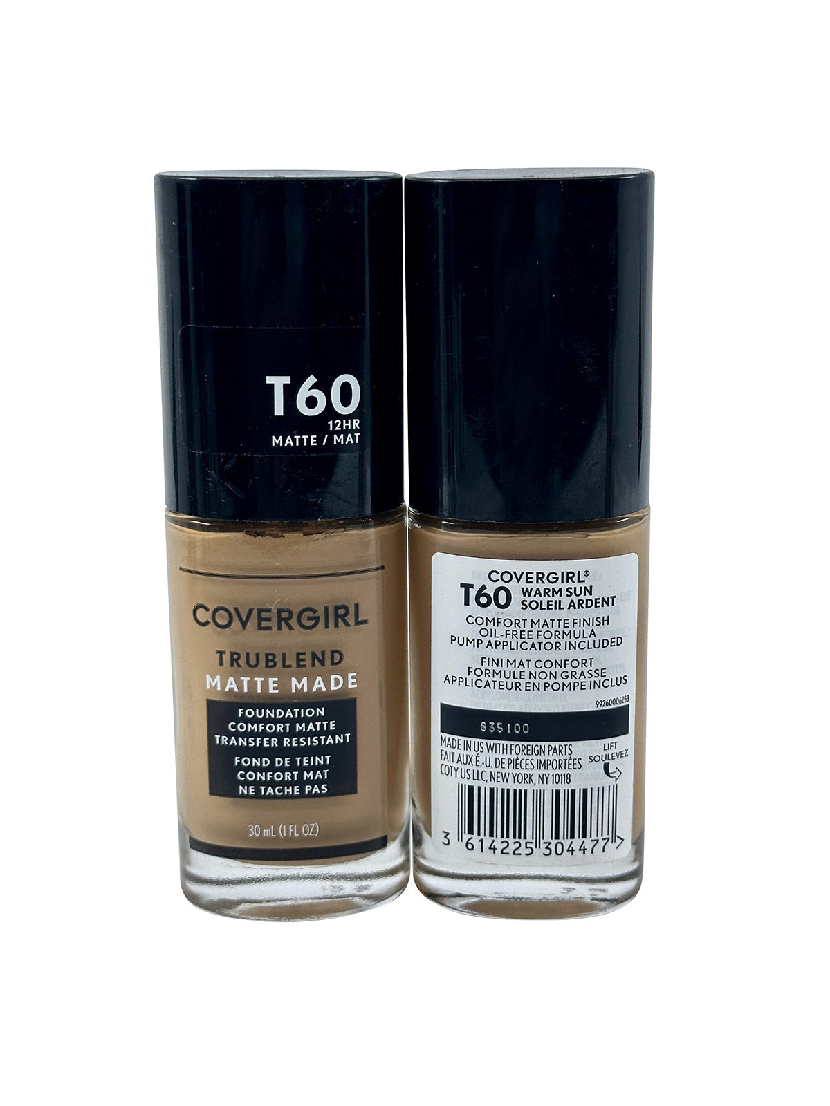 Cover Girl True Blend Matte Made Foundation T60 Warm Sun 1 OZ Set of 2