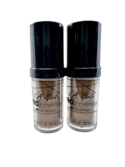 LA Girl Pro Coverage Definition Long Wear Foundation Soft Honey 0.95 OZ 2 pack