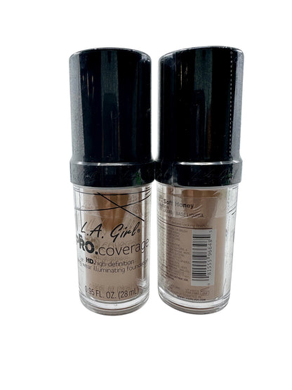 LA Girl Pro Coverage Definition Long Wear Foundation Soft Honey 0.95 OZ 2 pack