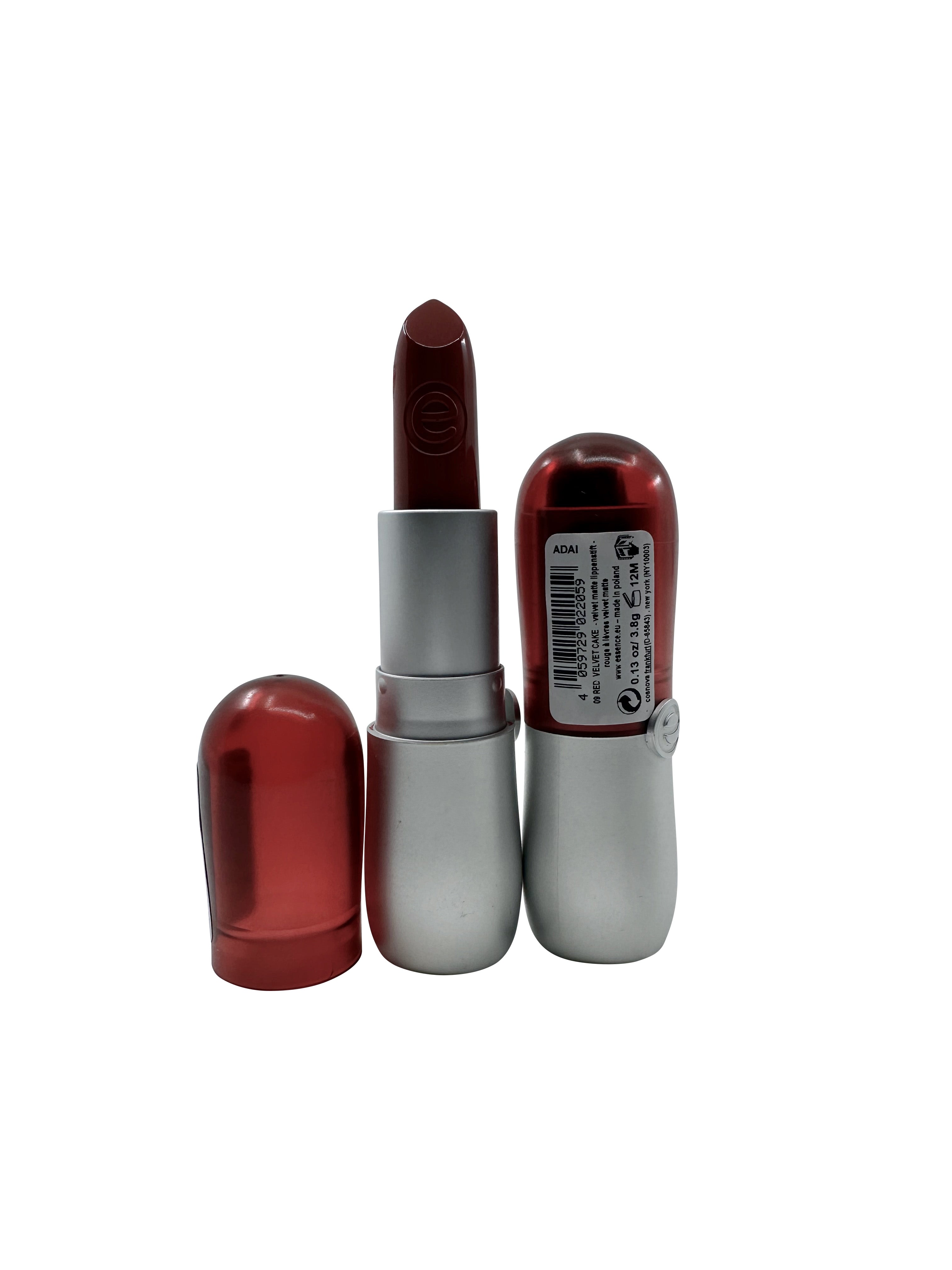 Essence Velvet Matte Lipstick 09 Red Velvet Cake 1.13 OZ Set of 2