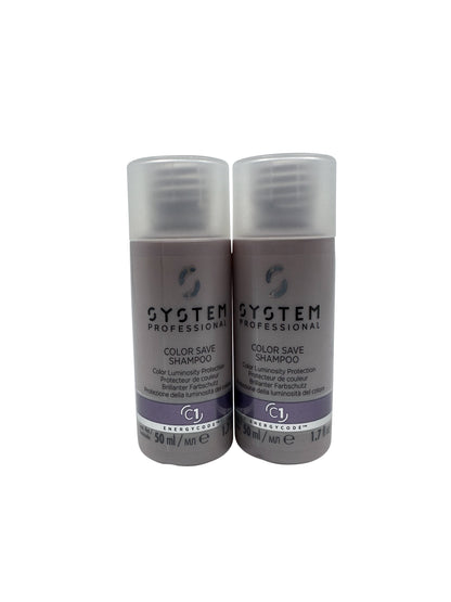 Wella System Professional Color Save Shampoo Color Treated Hair 1.7 OZ Set of 2