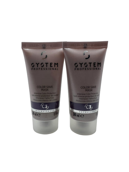 Wella System Professional Color Save Mask Color Treated Hair 1 OZ Set of 2