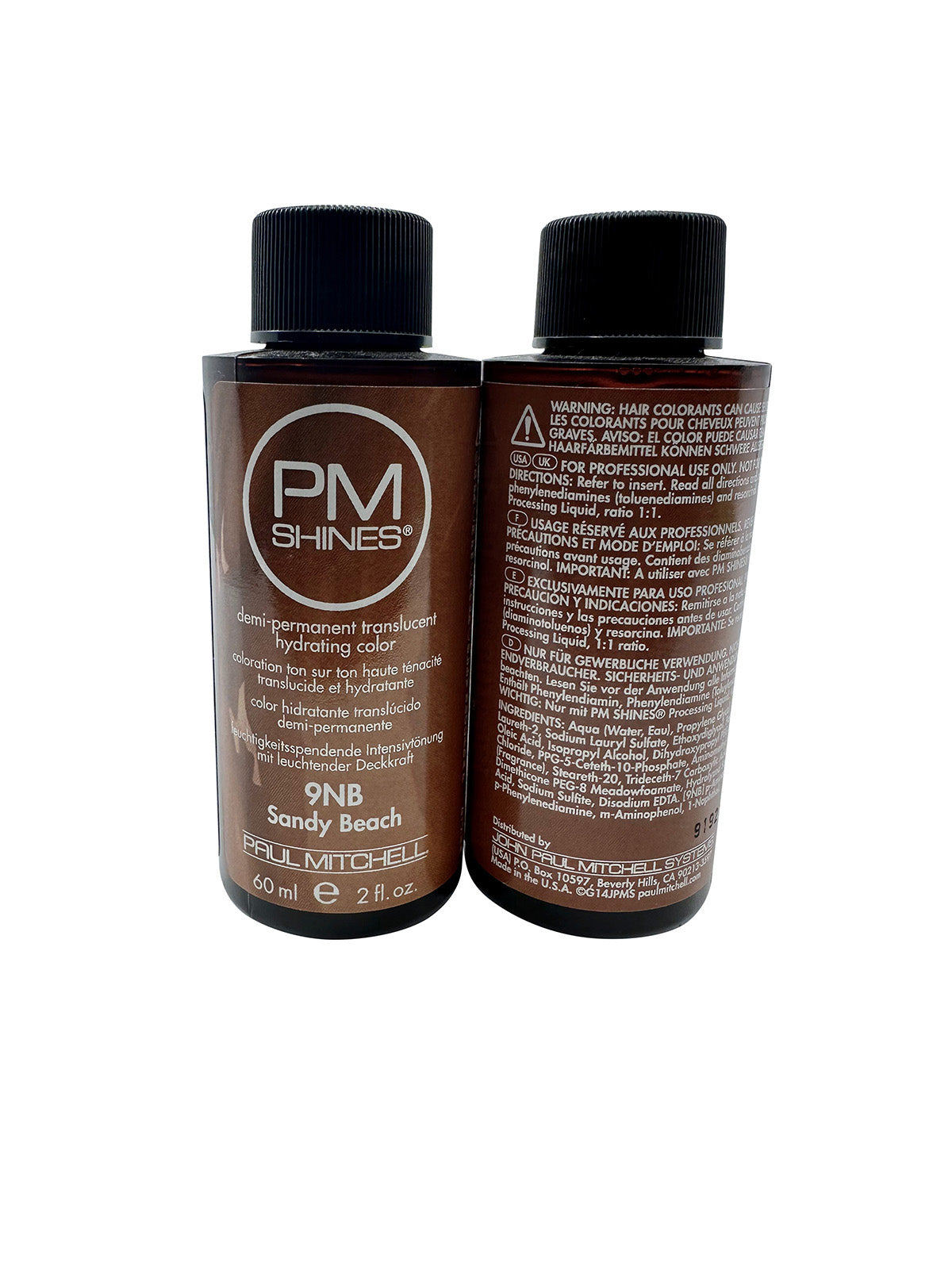 Paul Mitchell PM Shines Demi Permanent Color 9B Sandy Beach 2 OZ Set of 2