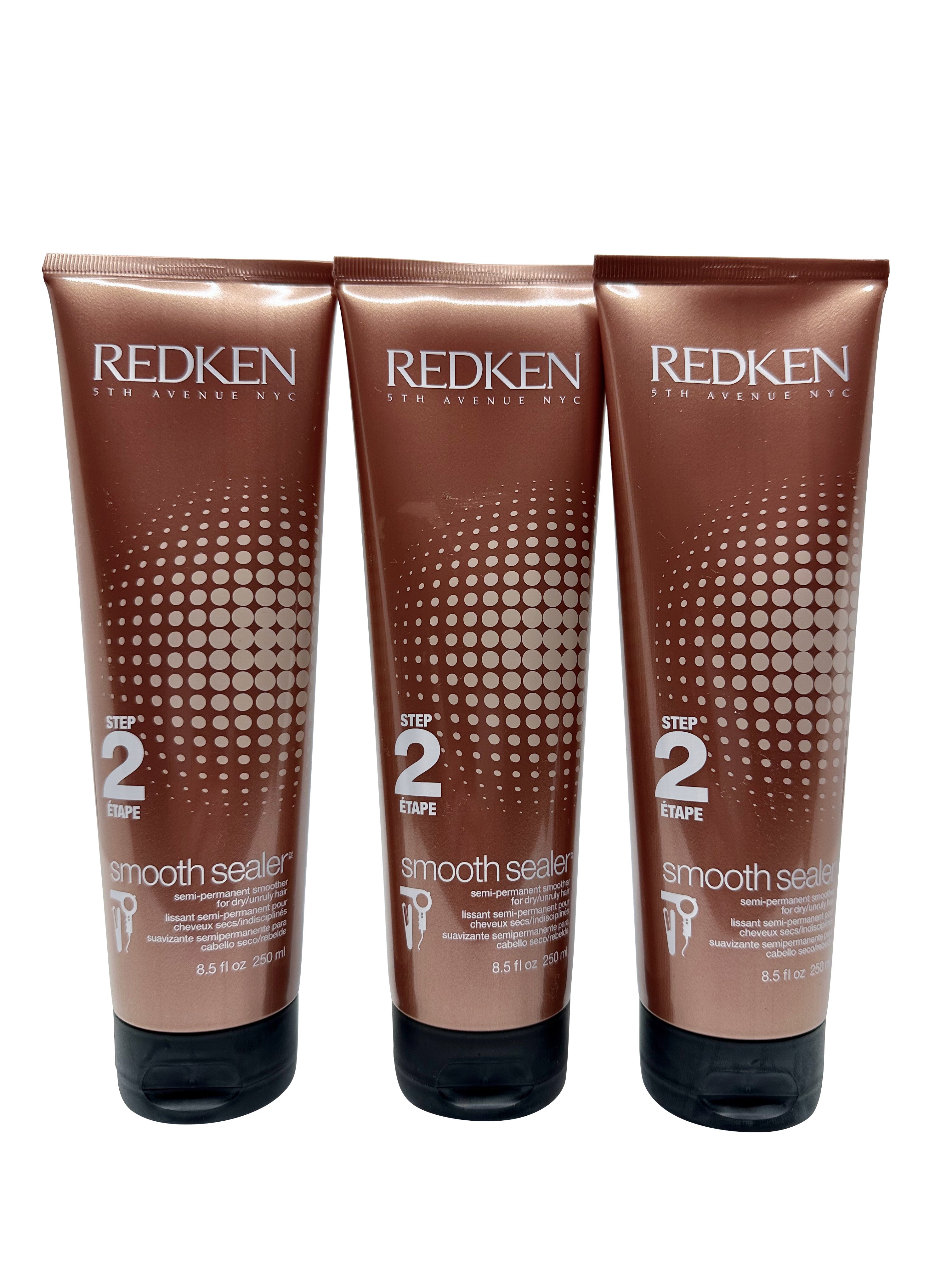 Redken Smooth Sealer Step 2 Semi Permanent Smoother Dry Hair 8.5 OZ Set of 3