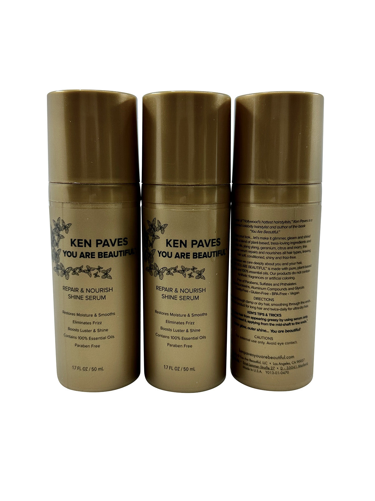 Ken Paves You Are Beautiful Repair & Nourish Shine Serum 1.7 OZ Set of 3