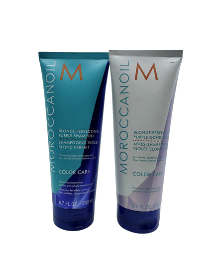 Moroccanoil Blonde Perfecting Purple Shampoo & Conditioner Set 6.7 OZ Each